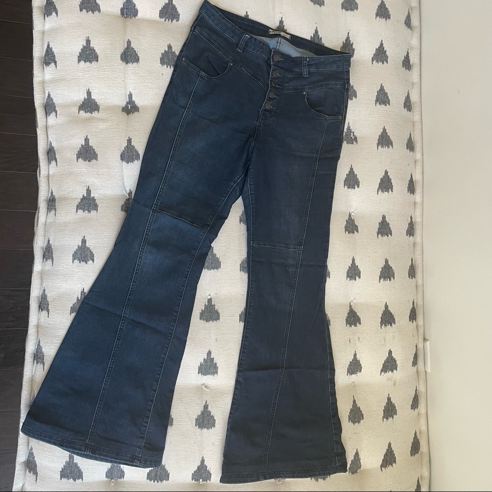 Free People Dark Wash Flare Jeans